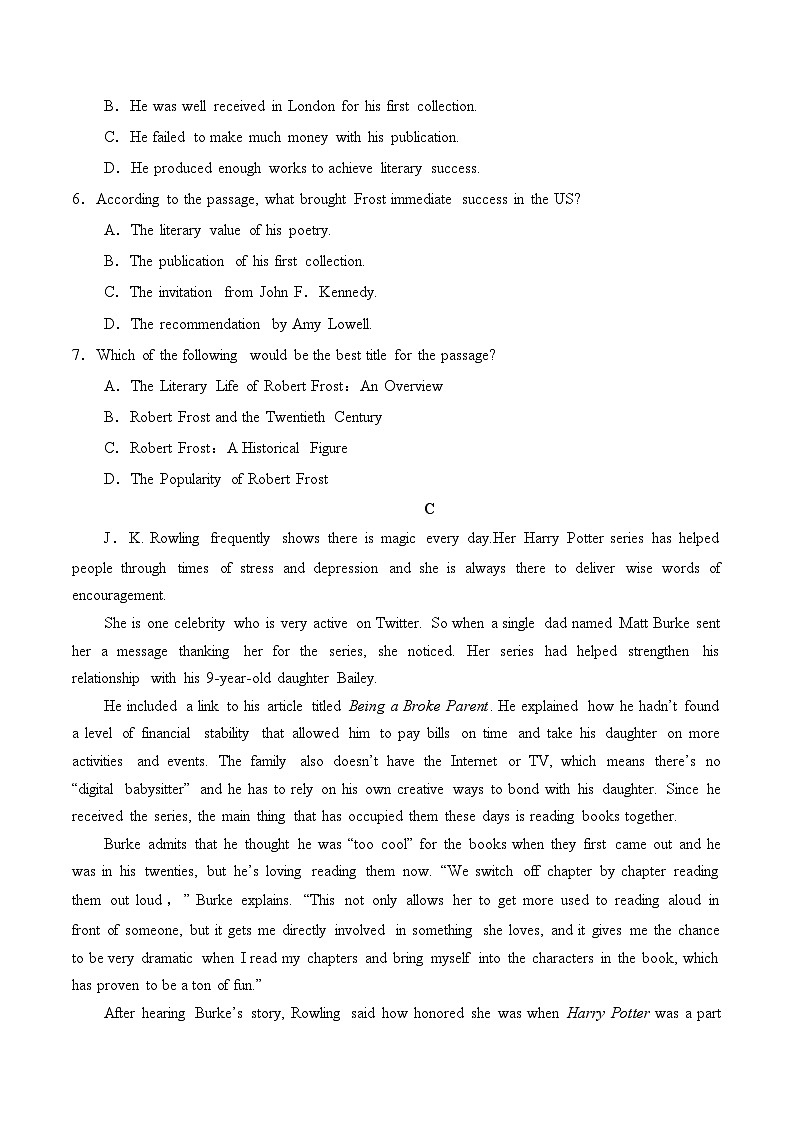 外研高中英语选择性必修第一册Unit4_单元达标检测（原题版）第3页