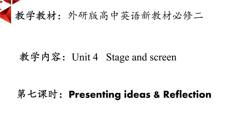 外研必修第二册Unit4 Presenting ideas 名师课件第1页