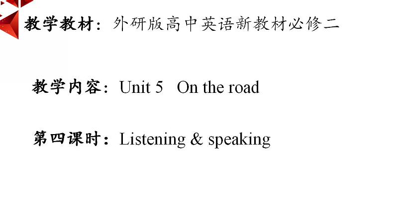 外研必修第二册Unit5 Listening and Speaking 名师课件第1页