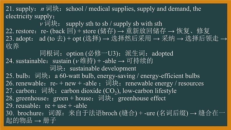 外研必修第二册Unit6 Starting out — Using language 词汇精讲课件第5页