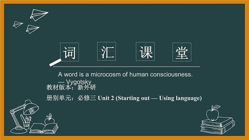 外研必修第三册Unit2 Starting out — Using language 词汇精讲课件第1页