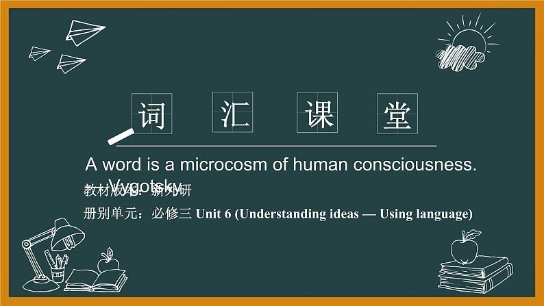 外研必修第三册Unit6 Understanding ideas — Using language 词汇精讲课件01