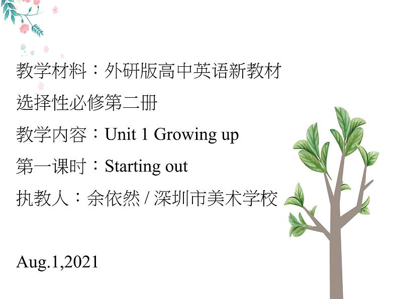 外研选择性必修第二册Unit1 Starting out 名师课件第2页