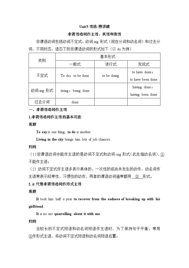 外研选择性必修第三册Unit5_语法-精讲破练习第1页