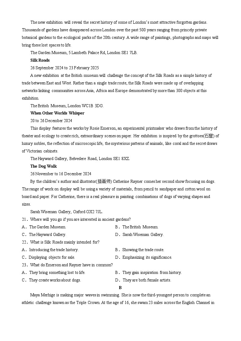 贵州省六盘水市2025届高三上学期高考第二次诊断性监测英语试题第3页