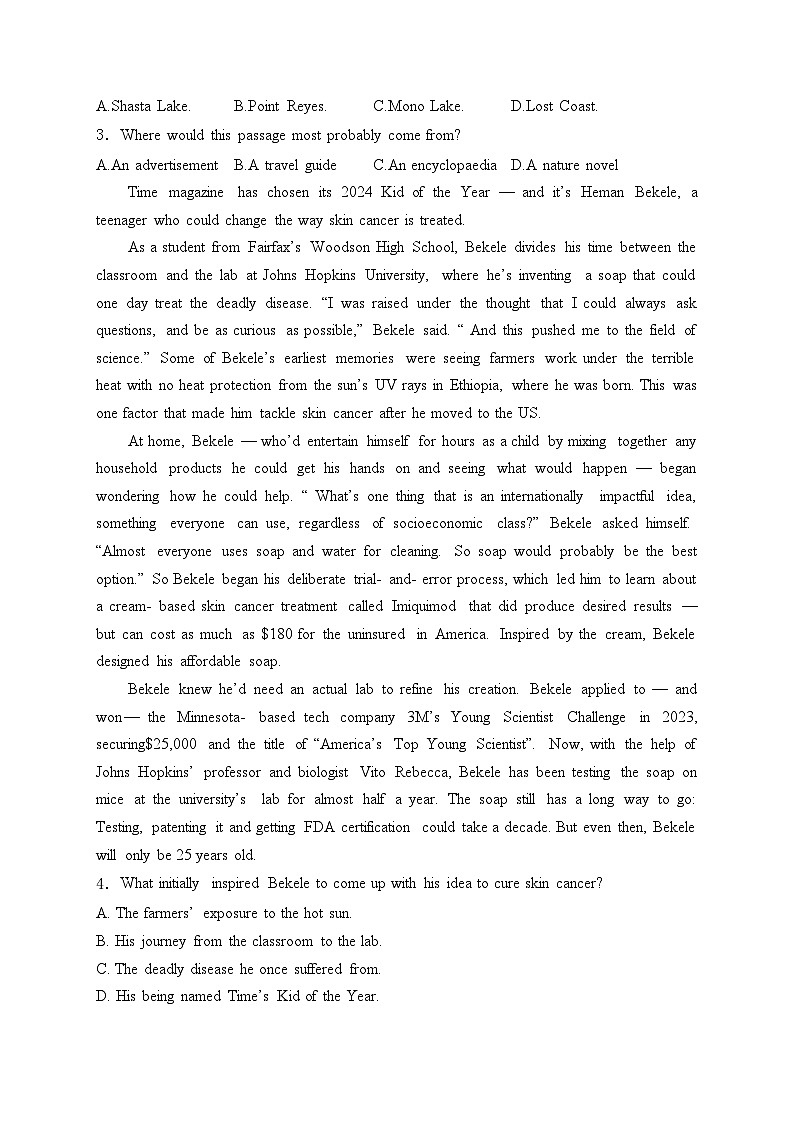 福建省厦门双十中学2024-2025学年高一上学期11月期中考试英语试卷(含答案)第2页