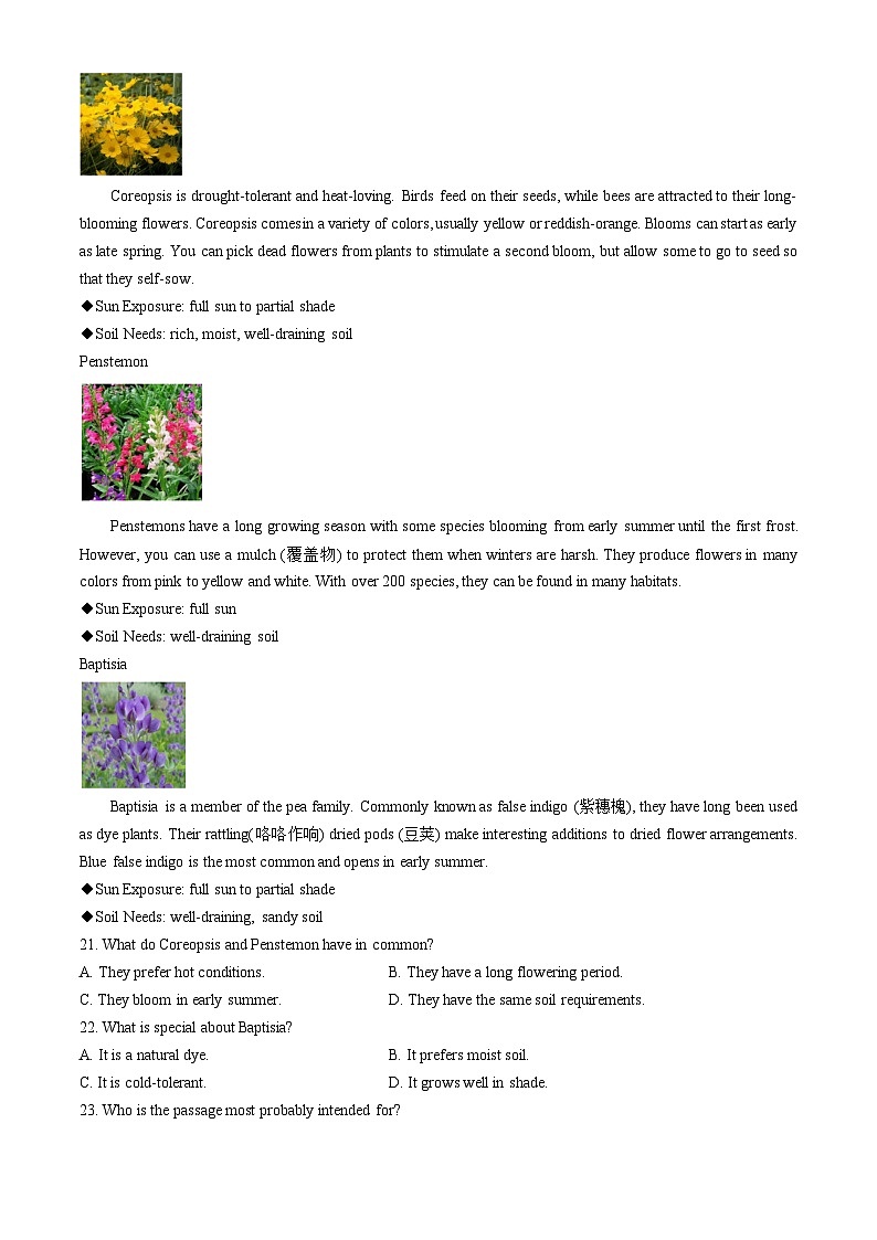 山东省威海市文登区2024-2025学年高三上学期第一次模拟考试试题英语第3页