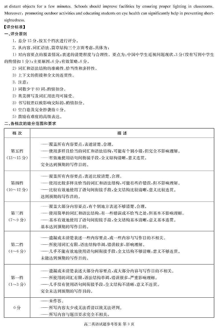 湖南省名校2024年12月高二联考 英语 英语答案（高二12月联考）第3页