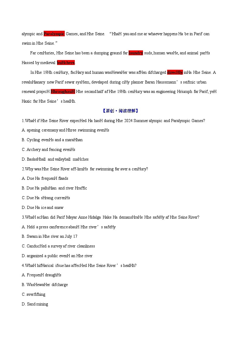 2025年高考英语外刊时文阅读训练专题04巴黎为奥运赛事清理塞纳河（学生版）第2页