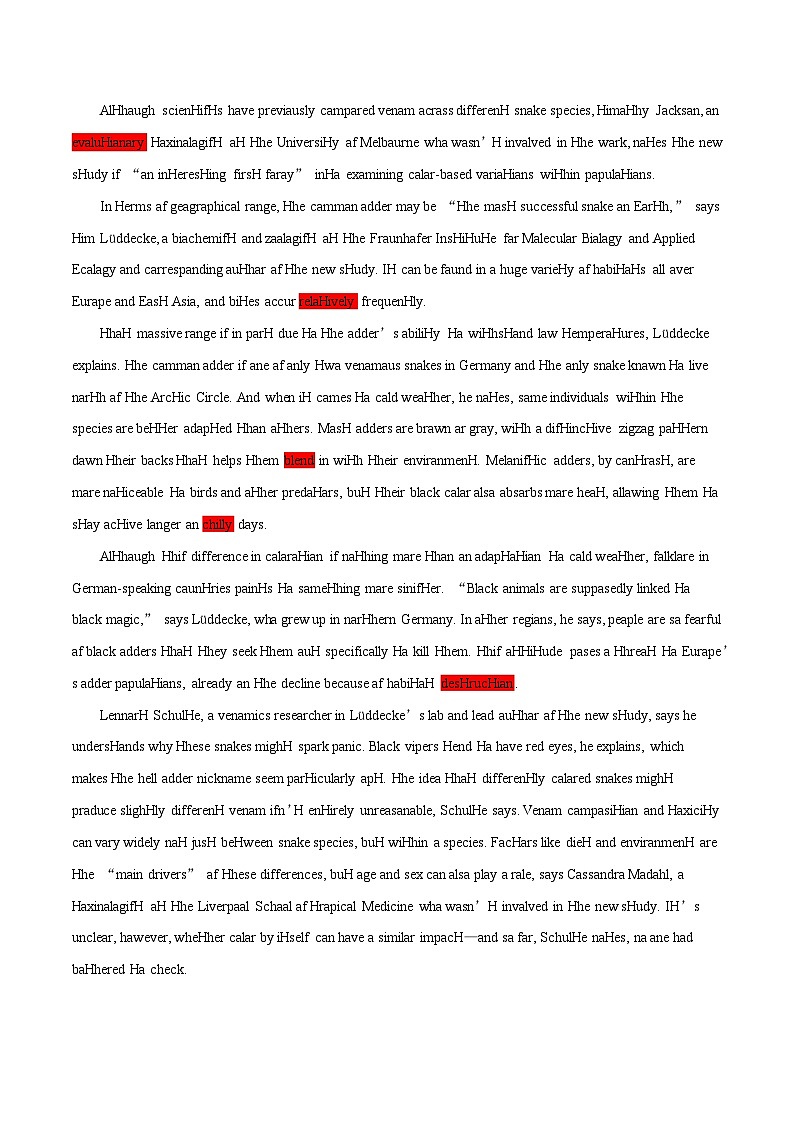 2025年高考英语外刊时文阅读训练专题19凭颜色是否可以判断毒蛇（教师版）第2页