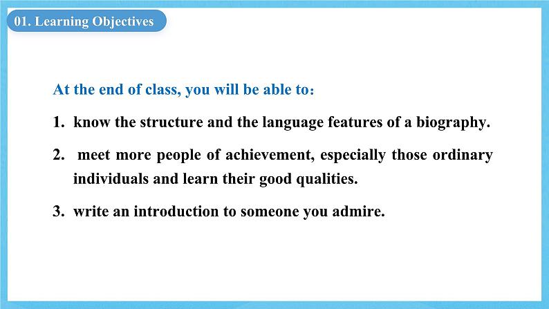 人教版（2019）高中英语选择性必修第一册Unit 1《People of Achievement》Using Language 课件第2页