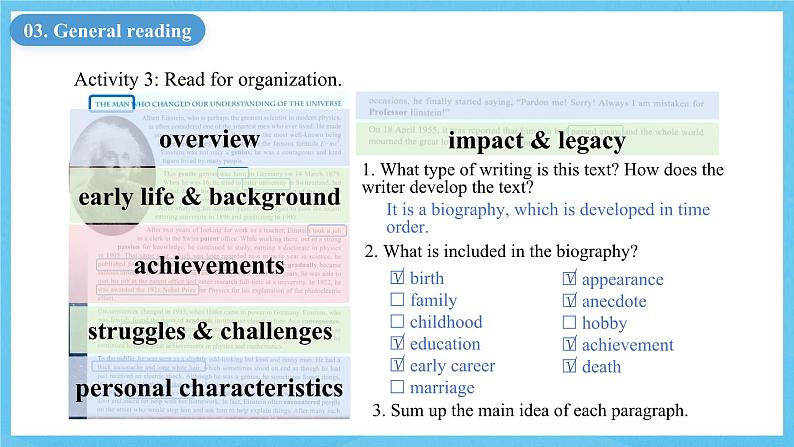 人教版（2019）高中英语选择性必修第一册Unit 1《People of Achievement》Using Language 课件第6页