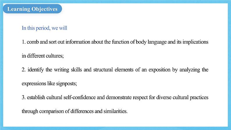 人教版（2019）高中英语选择性必修第一册Unit 4《Body Language 》Reading and Thinking 课件第2页