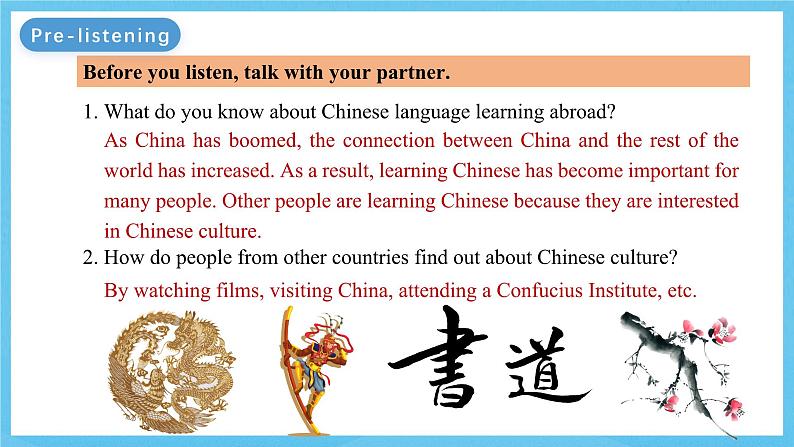 人教版2019选择性必修第二册 高二英语 Unit 2《BRIDGING CULTURES》Using Language(1)听说课 课件第7页