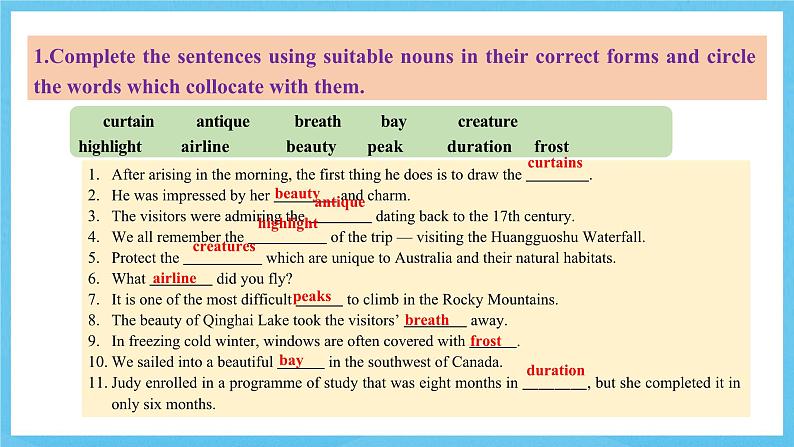 人教版2019选择性必修第二册 高二英语 Unit 4《JOURNEY ACROSS A VAST LAND》Learning About Language 课件第5页