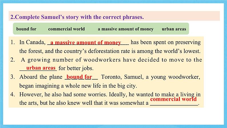 人教版2019选择性必修第二册 高二英语 Unit 4《JOURNEY ACROSS A VAST LAND》Learning About Language 课件第6页