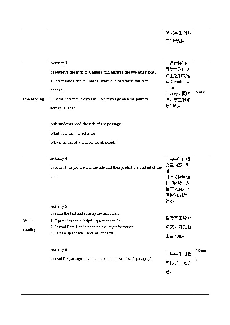人教版2019选择性必修第二册 高二英语 Unit 4《JOURNEY ACROSS A VAST LAND》Reading and Thinking 教案第3页