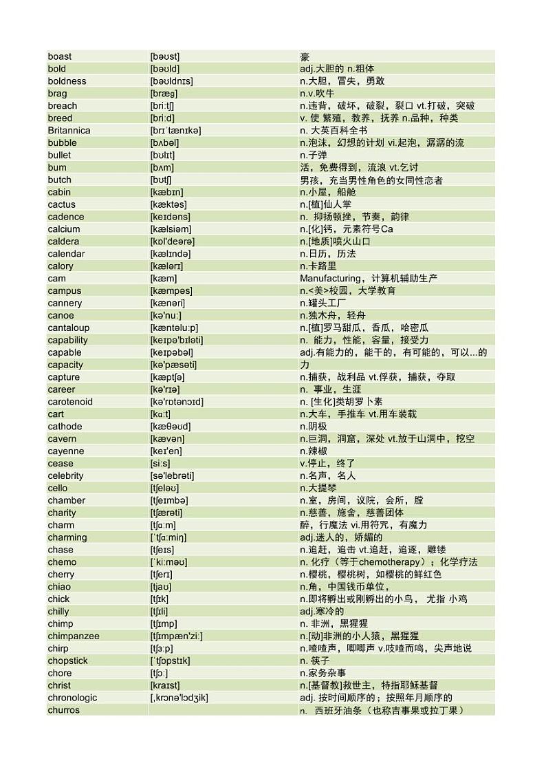 2025高考英语冲刺专题一0一近5年高考超纲词汇总-音标-词义学案第2页