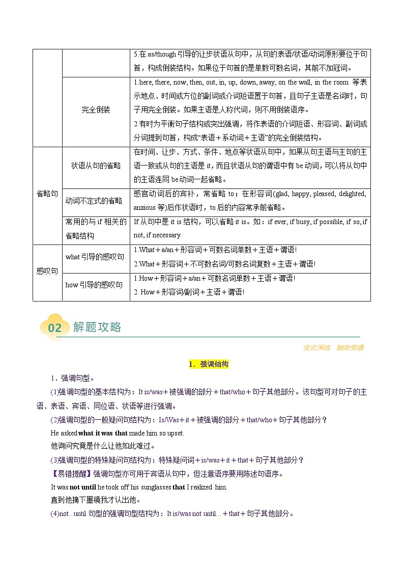 专题10 单项选择之特殊句式（解析版）- 2025年高考英语二轮热点题型归纳与变式演练（天津专用）第3页