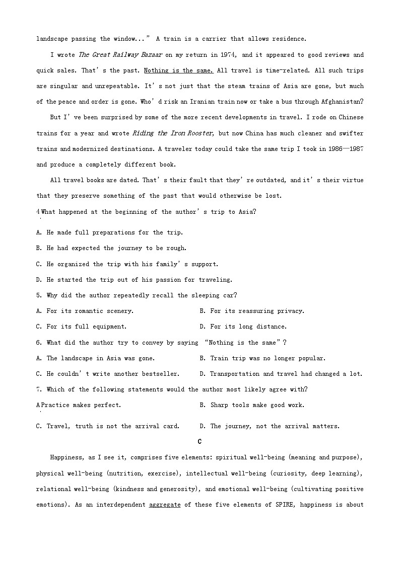 河南省周口市项城市2023_2024学年高三英语上学期11月期中试题含解析第3页