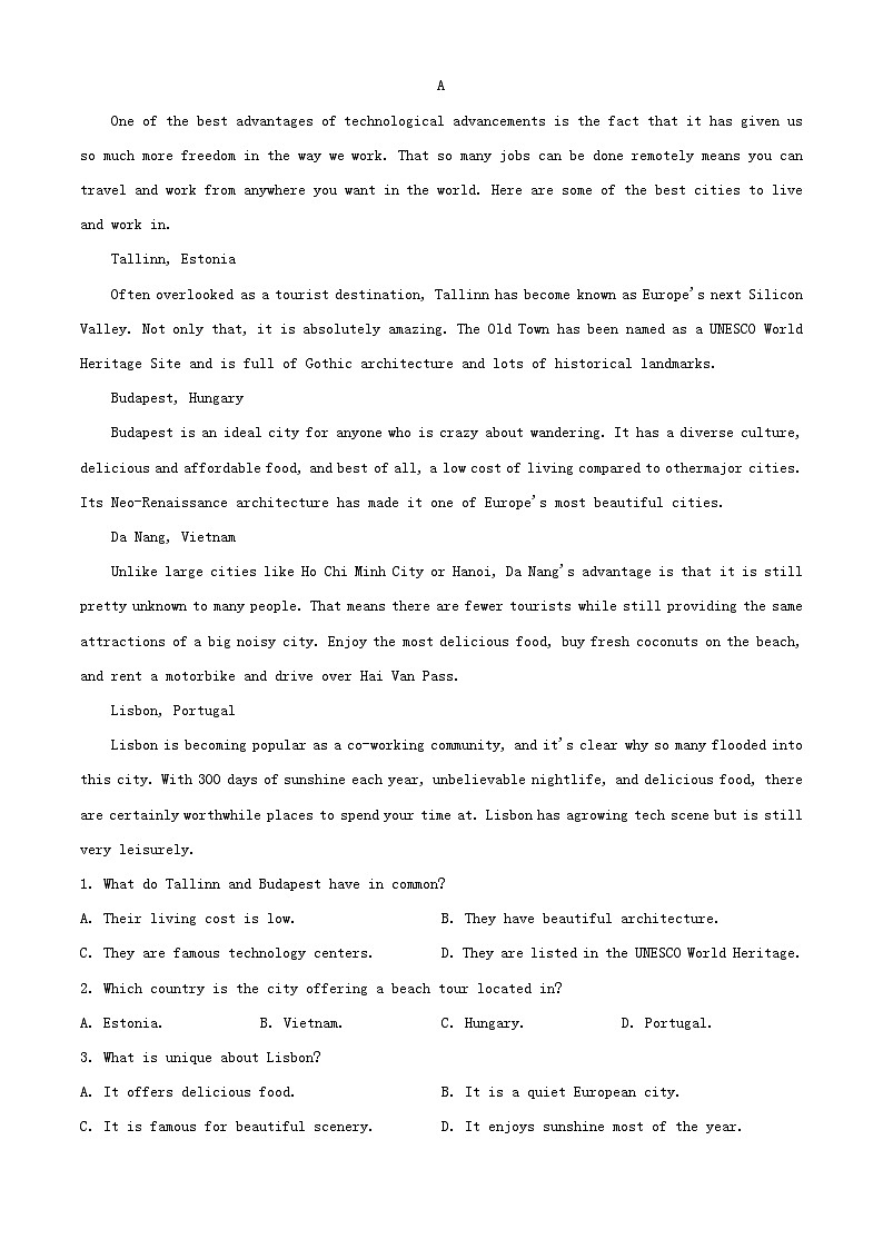 重庆市2023_2024学年高二英语上学期第一次月考试题含解析第3页