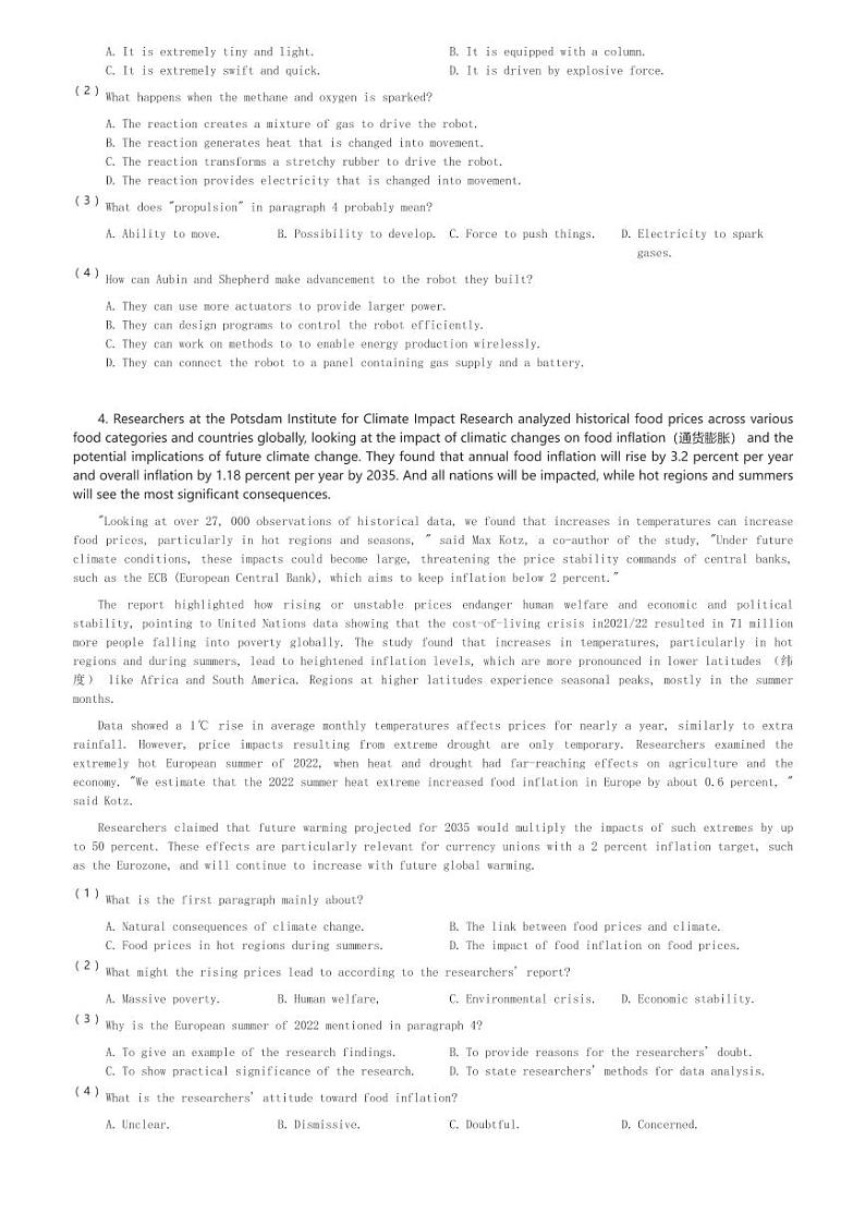 广东广州南沙区广州外国语学校高三(上)期中英语试卷(含解析)第3页