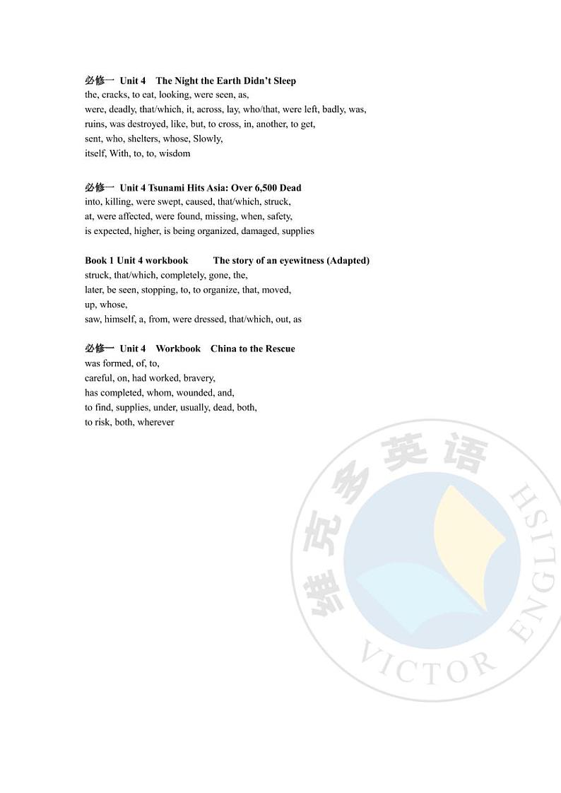 2024-2025学年第一学期高一英语新人教必修一Unit 4 课文语法填空答案练习第1页