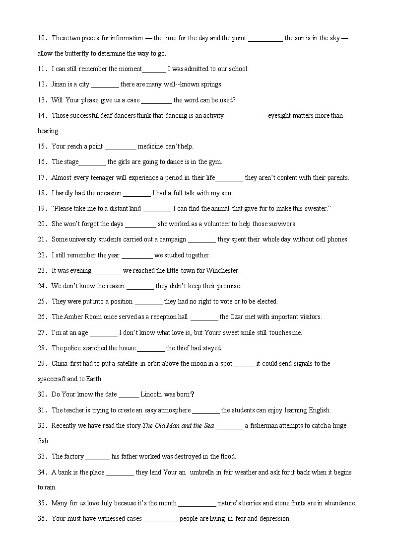 【寒假衔接讲义】人教版（2019）高中英语高一英语寒假第11讲 定语从句之关系副词（教师版）第2页