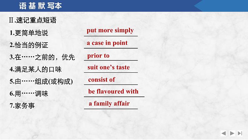 2025届人教版高中英语一轮话题复习语基默写练习课件：话题5　饮食文化与健康饮食第7页