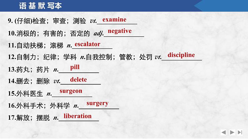 2025届人教版高中英语一轮话题复习语基默写练习课件：话题6　健康的生活方式第3页