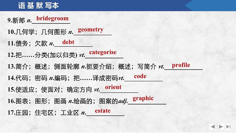 2025届人教版高中英语一轮话题复习语基默写练习课件：话题10　个人职业倾向、规划未来第3页