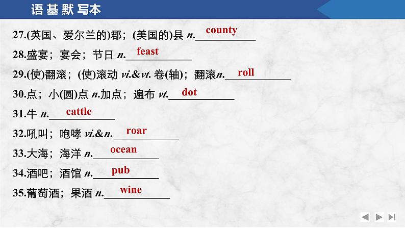 2025届人教版高中英语一轮话题复习语基默写练习课件：话题20　重大政治、历史事件与文化渊源第5页