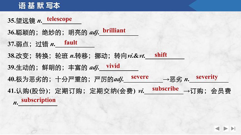 2025届人教版高中英语一轮话题复习语基默写练习课件：话题28　科技发展与科学家精神第6页