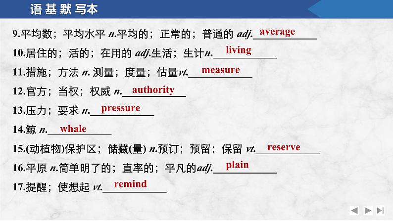 2025届人教版高中英语一轮话题复习语基默写练习课件：话题29　人与动植物第3页