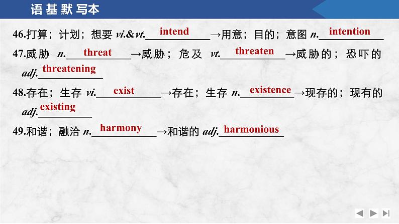 2025届人教版高中英语一轮话题复习语基默写练习课件：话题29　人与动植物第8页