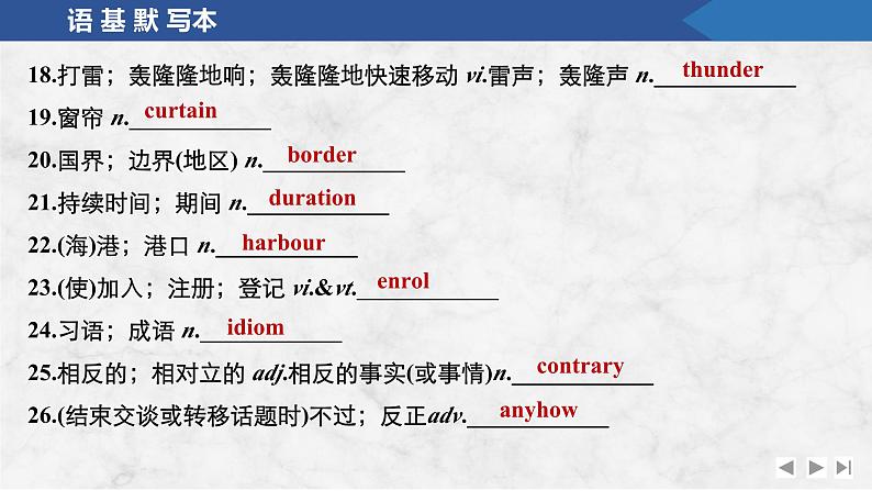 2025届人教版高中英语一轮话题复习语基默写练习课件：话题31　主要国家地理概况第4页