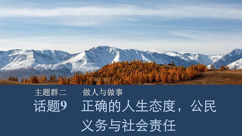 2025届人教版(2019)高中英语一轮话题复习高考题型练课件：话题9　正确的人生态度，公民义务与社会责任第1页