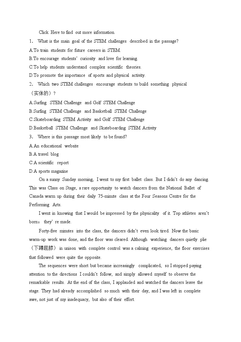 天津市河北区2024-2025学年高三上学期11月期中英语试卷(含答案)第2页