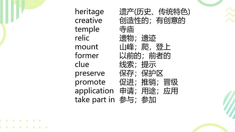 Unit 1 Cultural Heritage Listening and Speaking 课件 2024-2025学年高中英语人教版（2019）必修第二册第4页