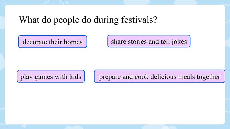 Unit 1 Festivals and Celebrations  Listening and talking 课件 2024-2025学年高中英语人教版（2019）必修第三册第4页