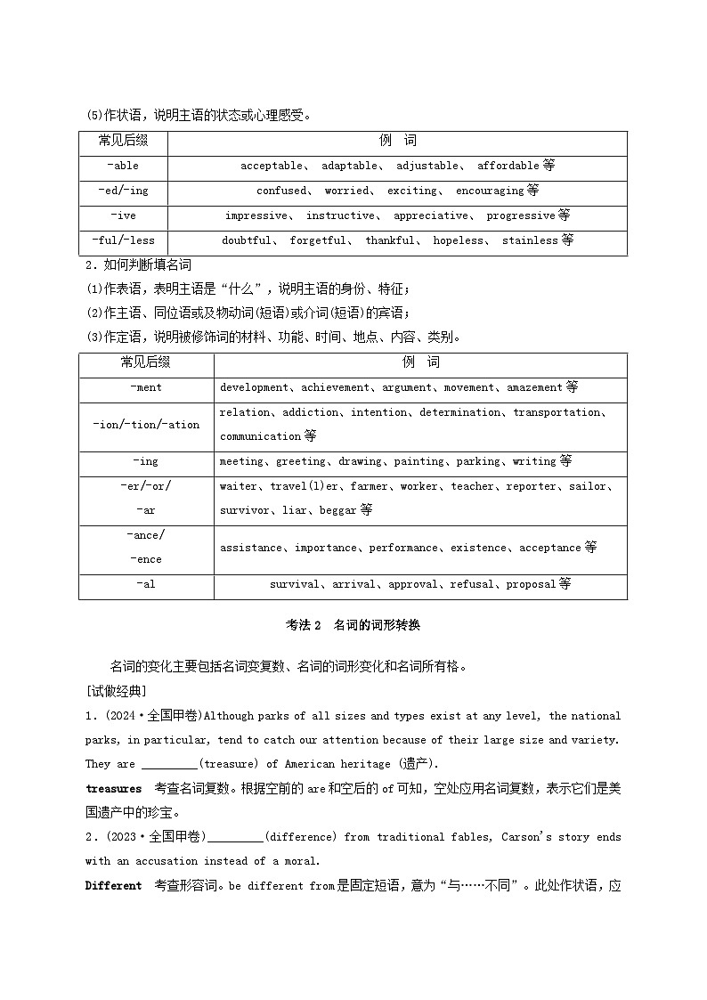 2025届高考英语二轮专题复习与测试专题四语法填空第二讲词形转换第3页