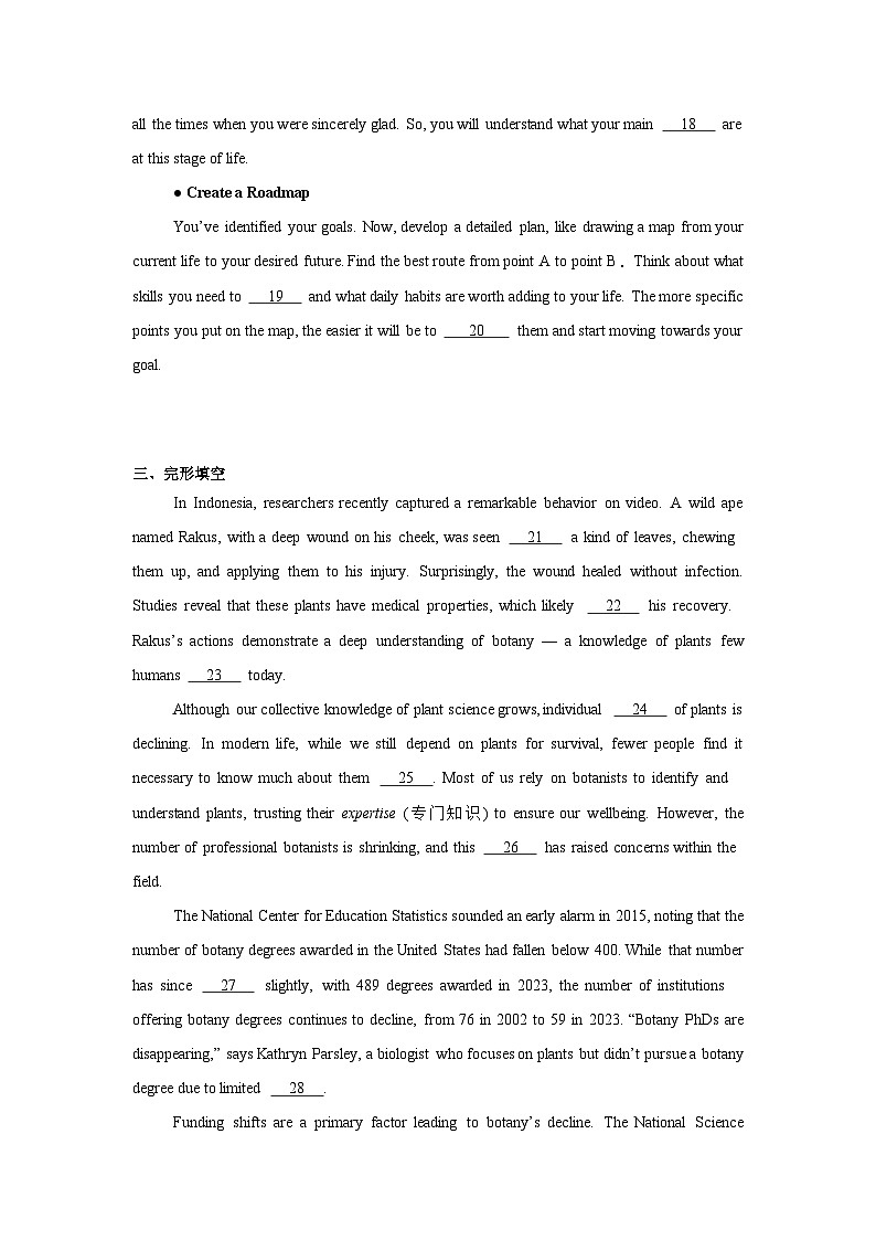 2025届上海市普陀区高三上学期一模考试英语试题第3页