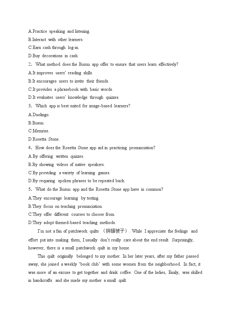 天津市河北区2024-2025学年高一上学期11月期中英语试卷(含答案)第2页