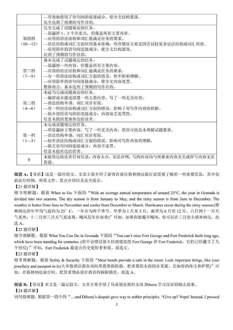 吉林省“BEST合作体”2024-2025学年高一上学期期末考试英语答案第2页