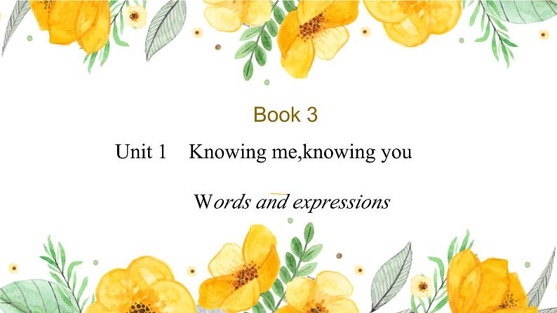 Unit 1 Knowing me, Knowing you Words and expressions  课件英语外研版（2019）必修第三册第1页