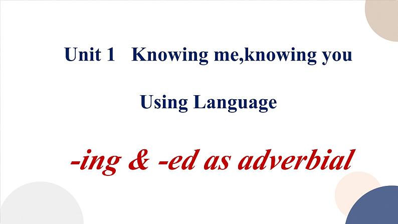 Unit 1 Knowing me, Knowing you Using Language  课件英语外研版（2019）必修第三册第1页