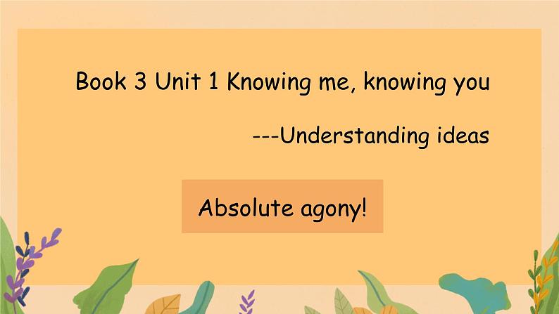 Unit 1 Knowing me, Knowing you Understanding ideas   课件-英语外研版（2019）必修第三册第1页