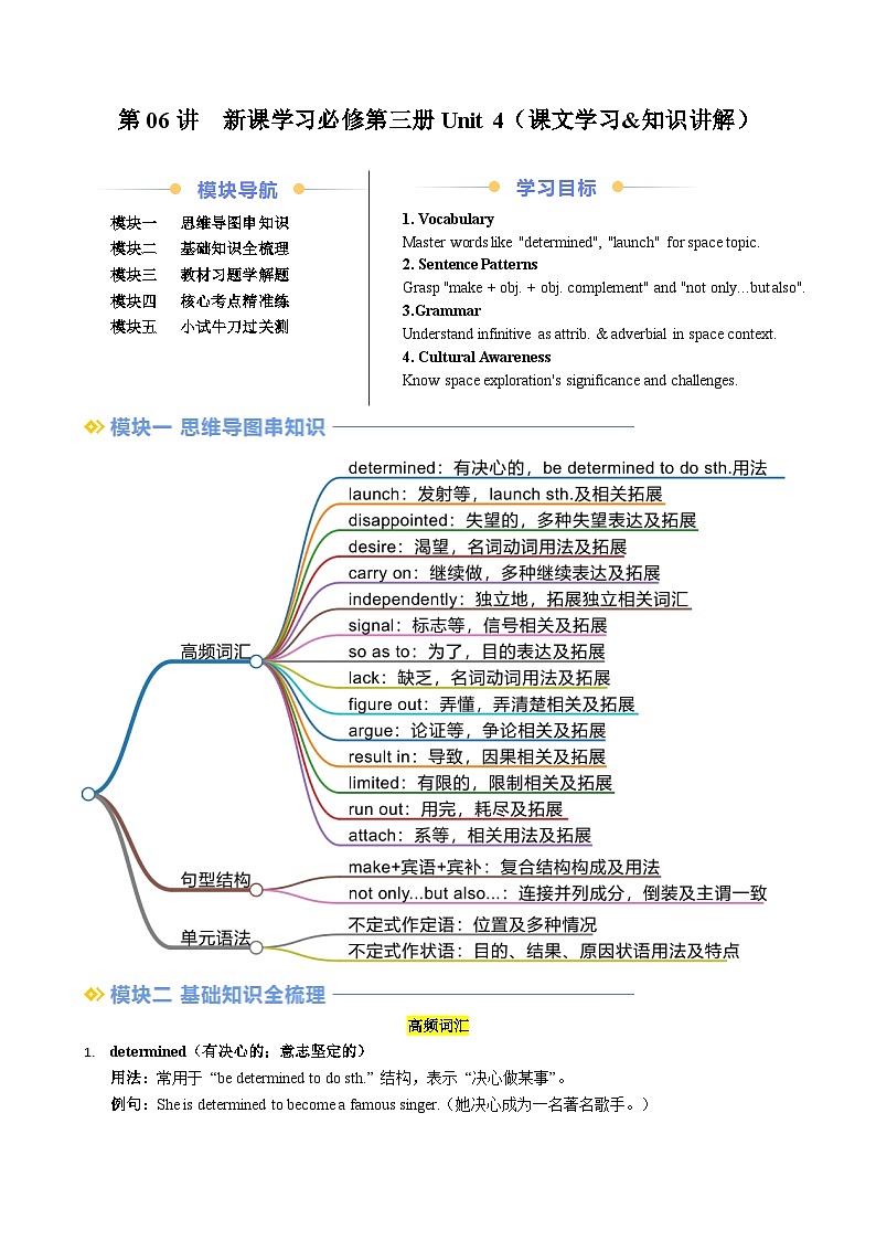 寒假预习-第06讲 必修三 Unit4 课文学习&知识点讲练（学生版）2025年高一英语寒假衔接讲练 (人教版)第1页