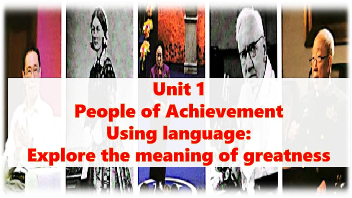 Unit 1 People of achievement Listening and speaking课件人教版高中英语（2019）选择性必修第一册第1页