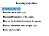 Unit 6 Survival Plan B Life on Mars  课件高中英语外研版（2019）选择性必修第二册